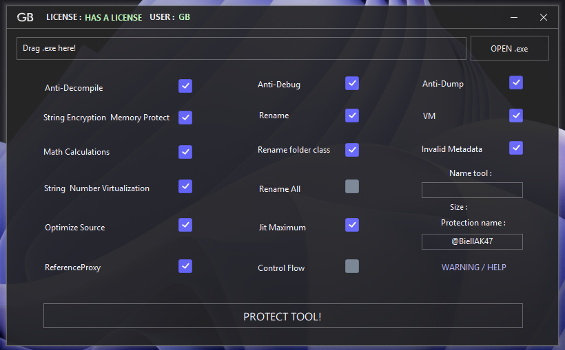 Imagem da ferramenta GB PROTECT